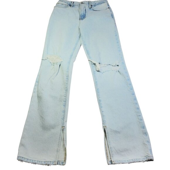 Good American Distressed Light Wash High-Rise Jeans 4/27 Cotton & Elastane - Picture 10 of 10